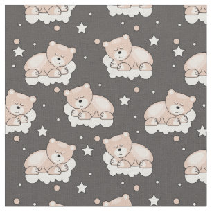 pattern with small bear sleeping fabric