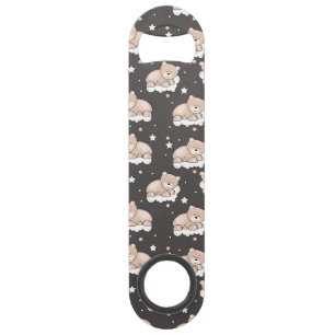pattern with small bear sleeping speed bottle opener