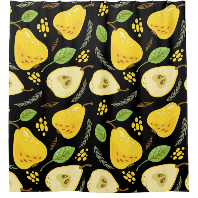 Pattern with sweet yellow pears with leaves, flowe (Front)