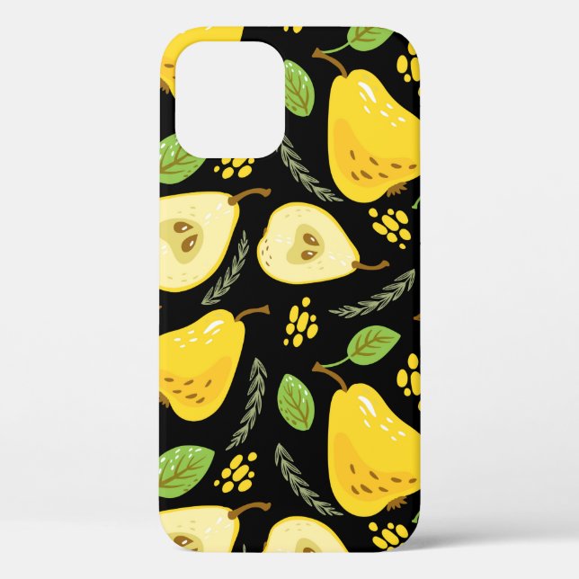 Pattern with sweet yellow pears with leaves, flowe Case-Mate iPhone case (Back)