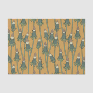 Pattern with unopened dandelion tissue paper