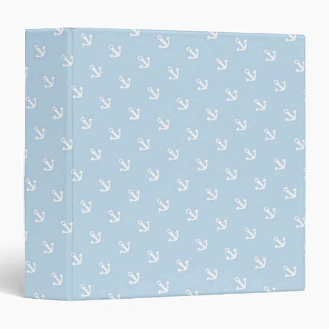 Pattern with white anchors on blue binder (Front/Spine)