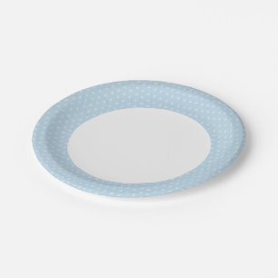 Pattern with white anchors on blue paper plate