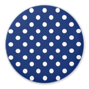 Pattern with white polka dots ceramic knob
