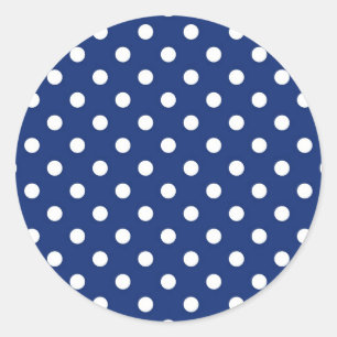 Pattern with white polka dots classic round sticker