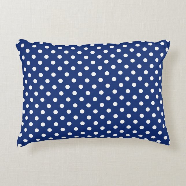 Pattern with white polka dots decorative pillow (Front)