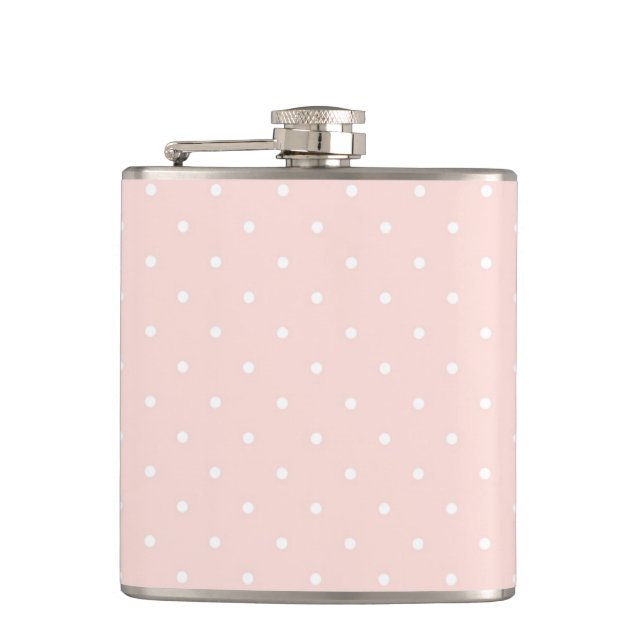 Pattern with white polka dots hip flask (Front)