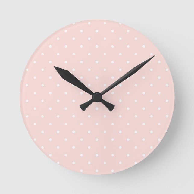 Pattern with white polka dots round clock (Front)