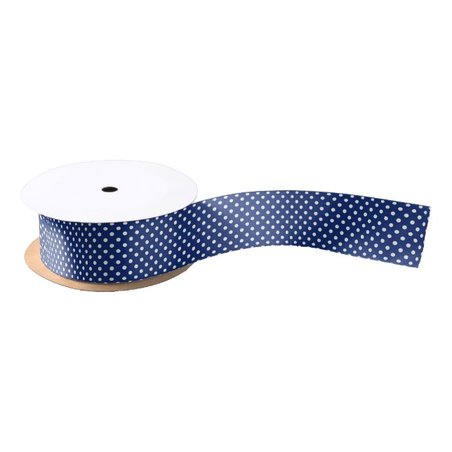 Pattern with white polka dots satin ribbon (Spool)