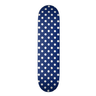 Pattern with white polka dots skateboard