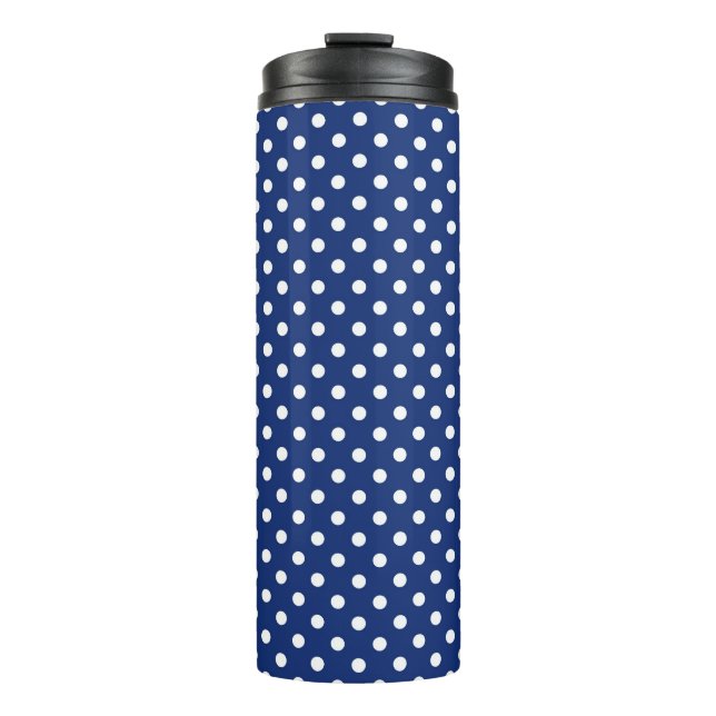 Pattern with white polka dots thermal tumbler (Front)