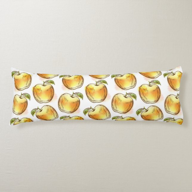 Pattern with yellow apple body pillow (Front)