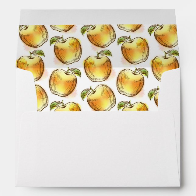 Pattern with yellow apple envelopes (Back (Bottom))