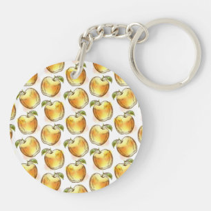 Pattern with yellow apple keychain