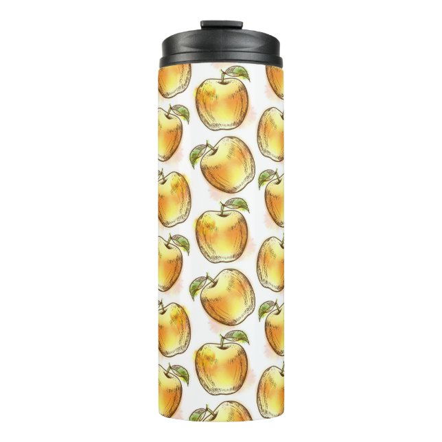 Pattern with yellow apple thermal tumbler (Front)