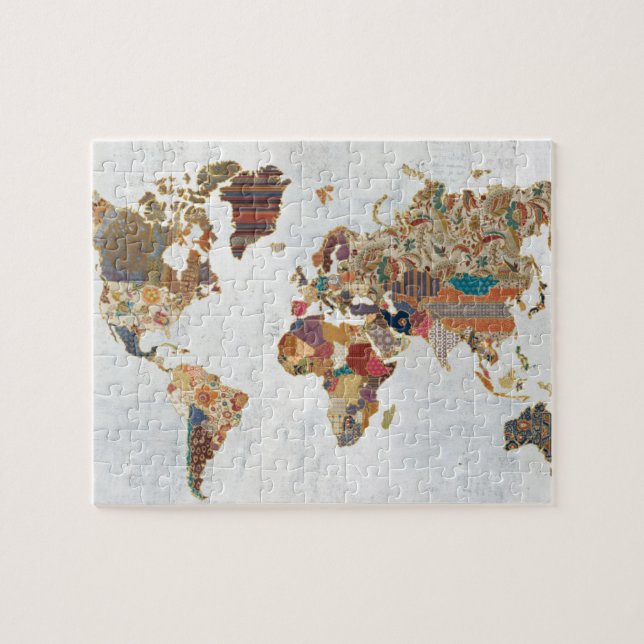 Pattern World Map Jigsaw Puzzle (Horizontal)