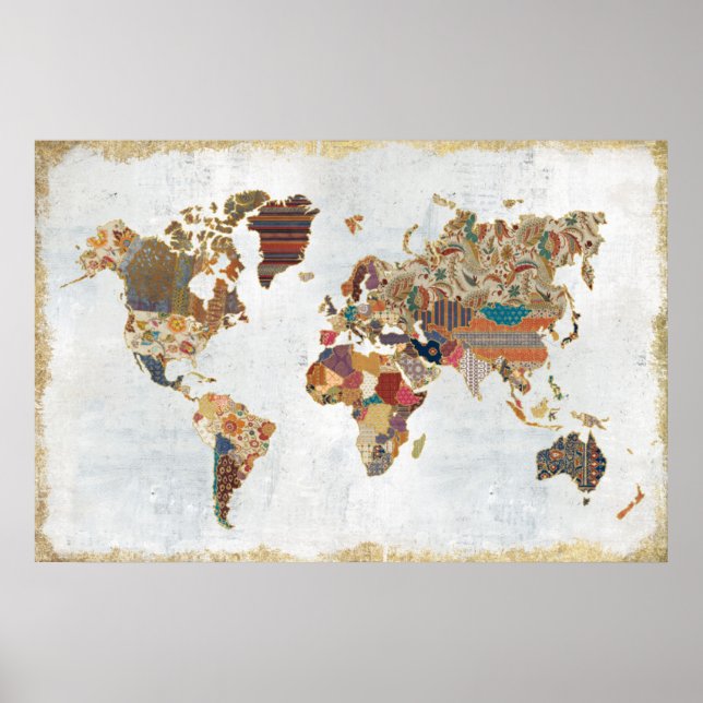 Pattern World Map Poster (Front)