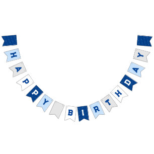 Patterned birthday bunting flags