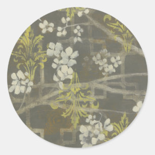 Patterned Blossom Branch I Classic Round Sticker