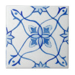 Patterned Blue & White Mediterranean Watercolor Tile<br><div class="desc">If you're looking for a distinct and beautiful backsplash for your home renovation project, look no further than our Patterned Blue & White Mediterranean Watercolor Ceramic Tile! This tile is one of a kind, with an intricate blue and white pattern scale that puts the Mediterranean right into your home. The...</div>
