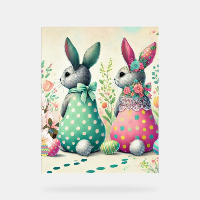 Patterned Bunnies & Festive Charm Poster (Front)
