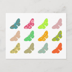 Patterned Butterflies Postcard