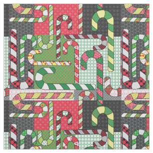 Patterned Candy Canes Fabric