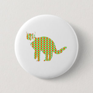 Patterned Cat 2 Inch Round Button