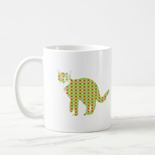 Patterned Cat Coffee Mug (Left)