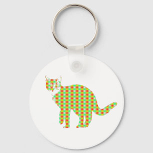 Patterned Cat Keychain