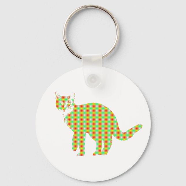 Patterned Cat Keychain (Front)