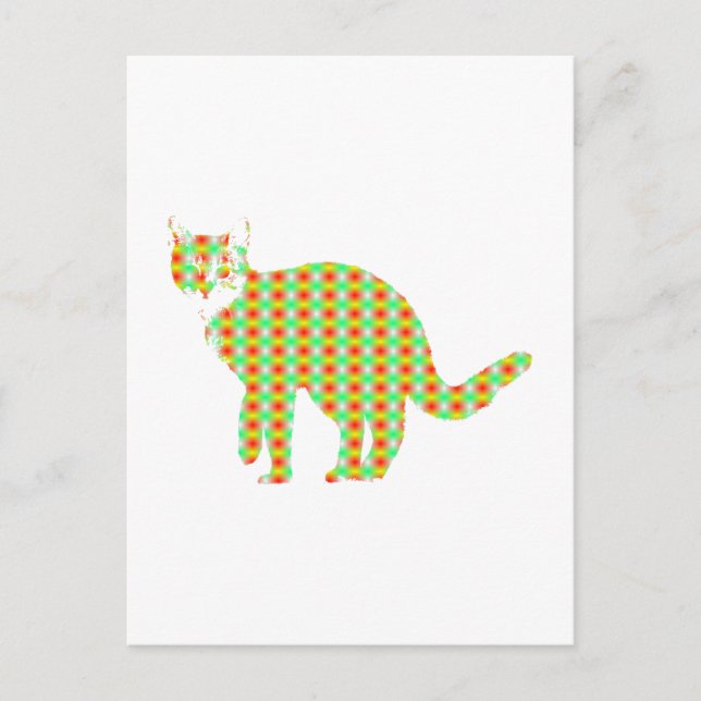 Patterned Cat Postcard (Front)