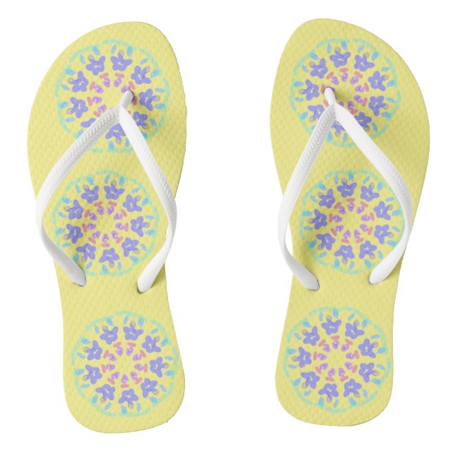  patterned circle fun and bright  flip flops (Footbed)