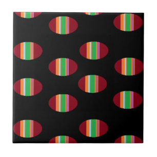 Patterned circles on black tile