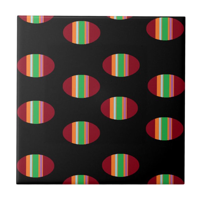 Patterned circles on black tile (Front)