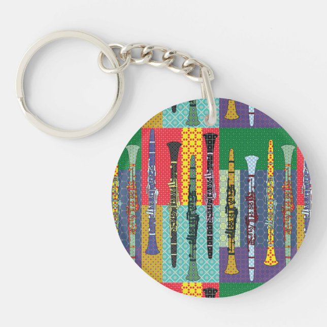 Patterned Clarinets Keychain (Front)