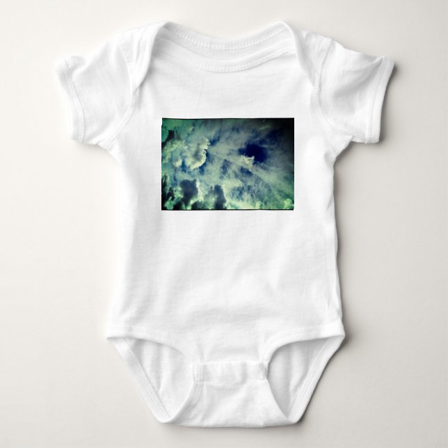 Patterned clouds baby bodysuit (Front)