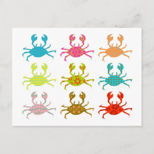 Patterned Crabs Postcard
