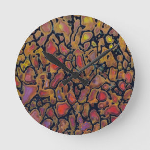 Patterned Dinosaur Bone Round Clock