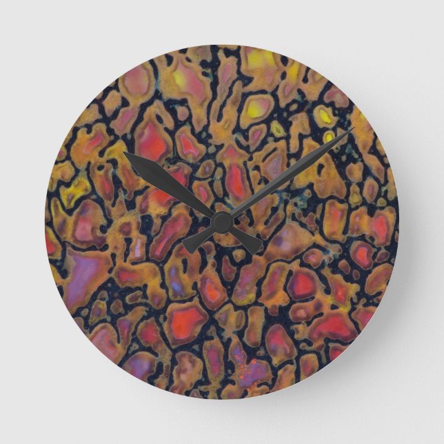 Patterned Dinosaur Bone Round Clock (Front)