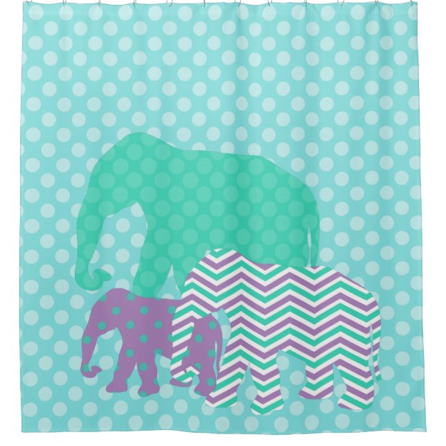 Patterned Elephants on Polka Dots (Front)