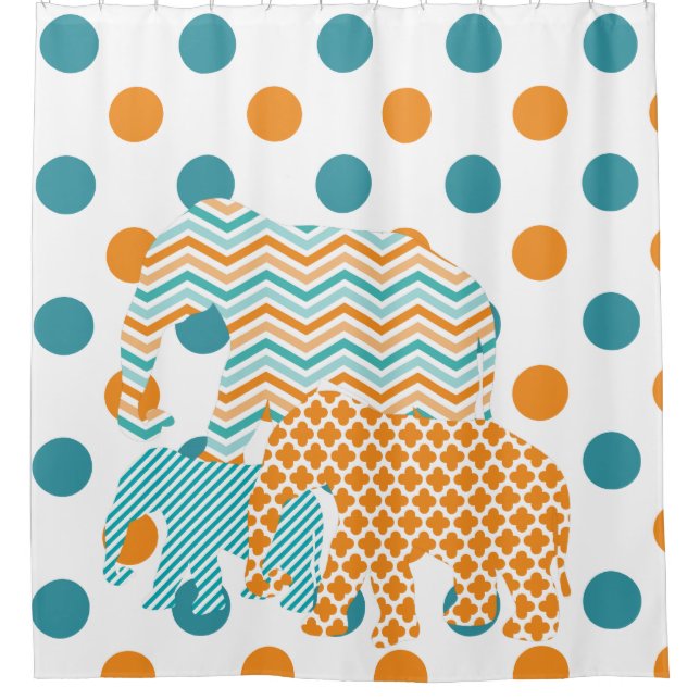 Patterned Elephants on Polka Dots (Front)