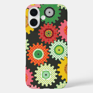 Patterned Gears iPhone 16 Case
