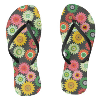 Patterned Gears Flip Flops