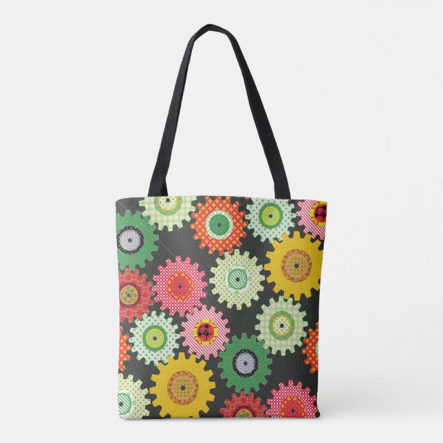Patterned Gears Tote Bag (Back)