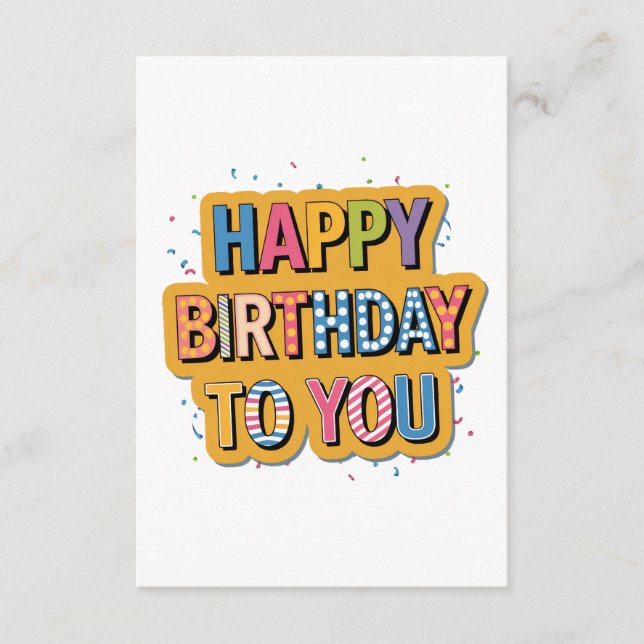 Patterned Happy Birthday Enclosure Card (Front)