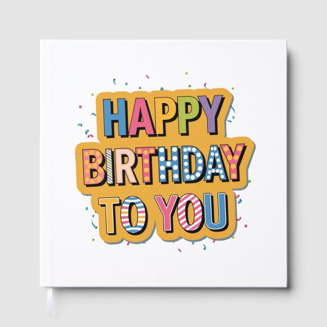 Patterned Happy Birthday Guest Book (Front)
