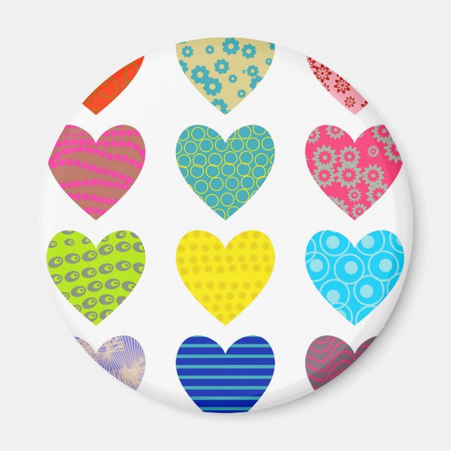Patterned Hearts Magnet (Front)