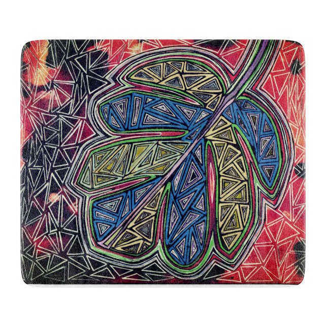 Patterned leaf cutting board (Front)