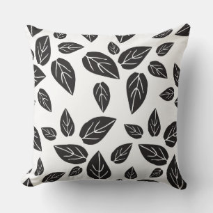 Patterned Leaves Throw Pillow